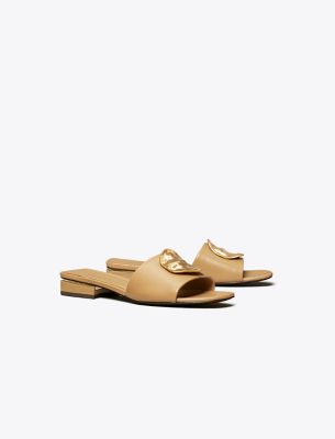 Shop Tory Burch Patos Sandal In Ginger Shortbread/silver/silver