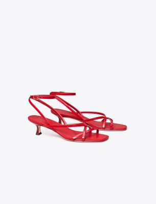 Tory Burch Capri Low Heel Sandal In Tory Red