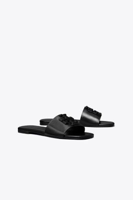 Shop Tory Burch Ines Single-band Slide In Perfect Black