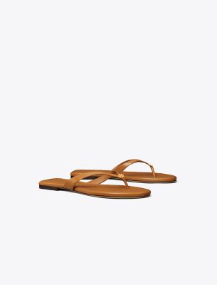 Tory Burch Capri Medallion Flip Flop Sandals In Caramel Corn
