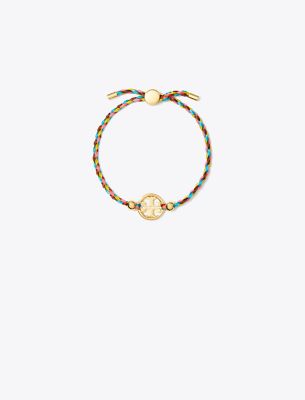 Tory Burch Miller Slider Bracelet In Tory Gold/pink Multi