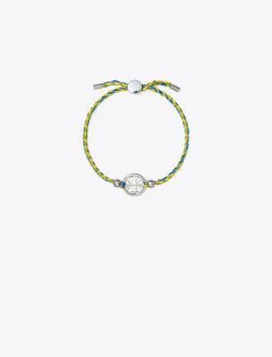 Tory Burch Miller Slider Bracelet In Tory Gold/blue Multi