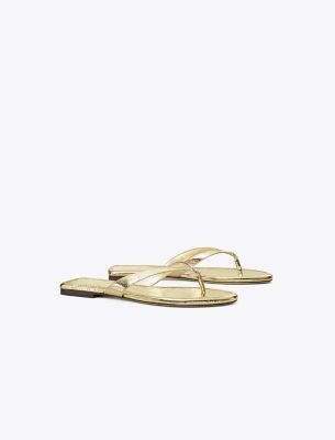 Tory Burch Capri Metallic Flip Flop Sandals In Spark Gold