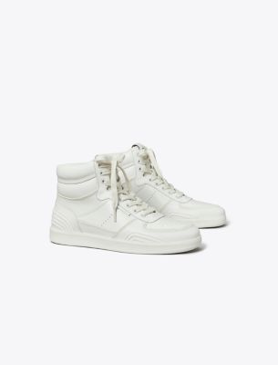 Shop Tory Burch Clover Court High-top Sneaker In Purity/bianco