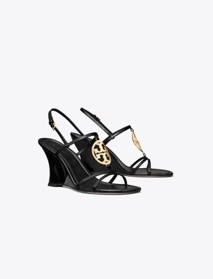 Shop Tory Burch Miller Wedge Sandal In Perfect Black