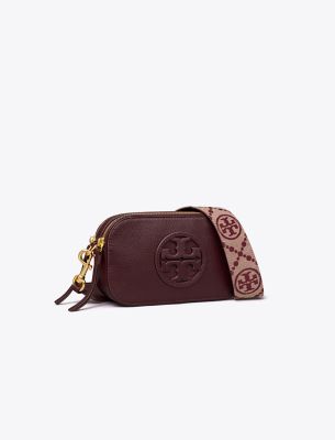 Shop Tory Burch Mini Miller Crossbody Bag In Albarossa