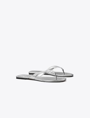 Tory Burch Classic Flip-flop In Argento