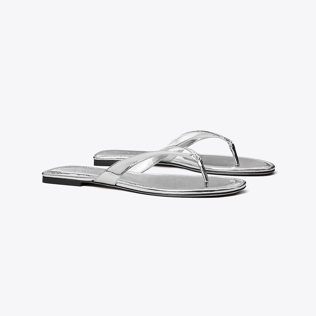 Tory Burch Classic Flip-flop In Argento