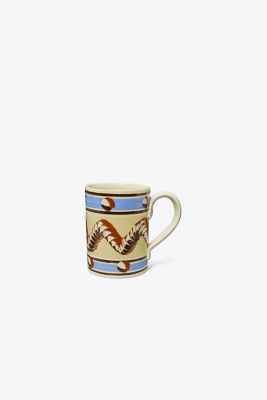 Tory Burch Mochaware Mug, Set Of 4 In Brown/blue