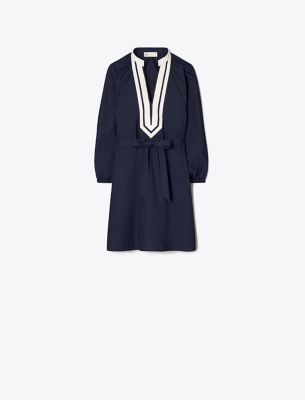 Tory Burch Balloon Sleeve Tunic Dress In Blue