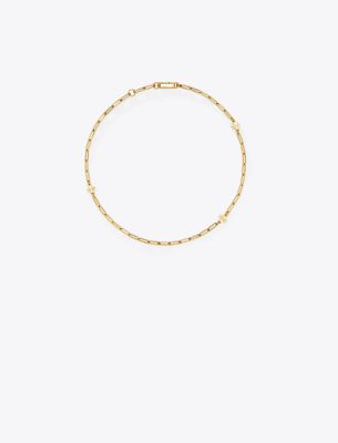 Tory Burch Good Luck Chain Necklace In Tory Gold