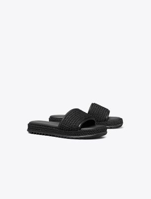 Tory Burch Rope Platform Slide In Black