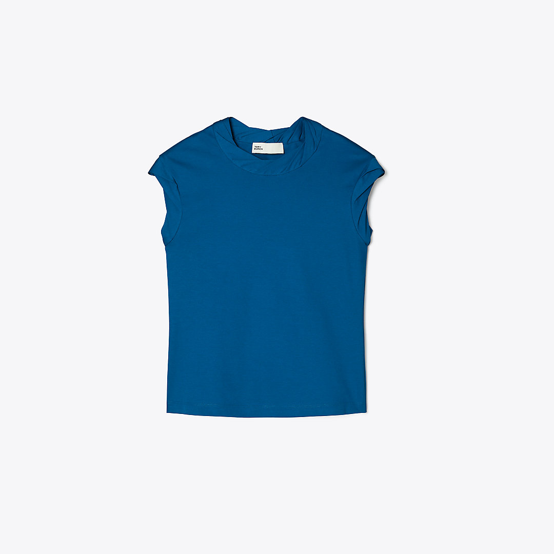 Tory Burch Twisted Knit Top In Bright Ink