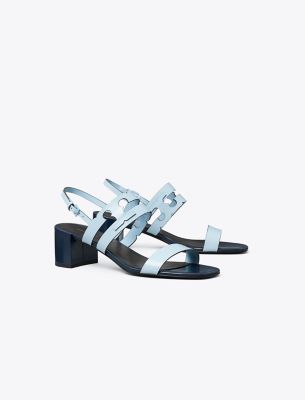 Tory Burch Ines Multi-strap Heeled Sandal In Pale Lapis/perfect Navy