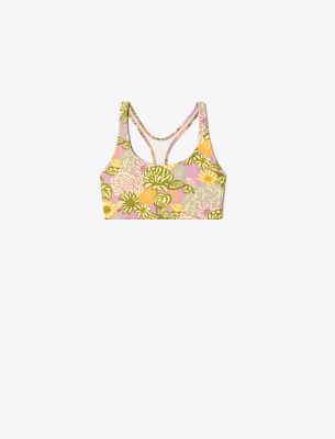 Tory Sport Tory Burch Weightless Printed Racerback Bra In French Summer Bouquet