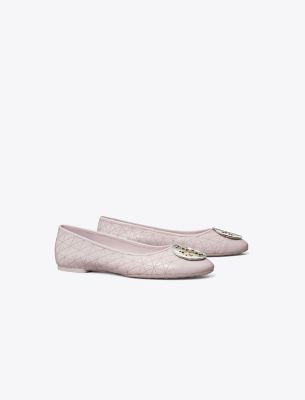 Tory Burch Claire Quilted Ballet In White