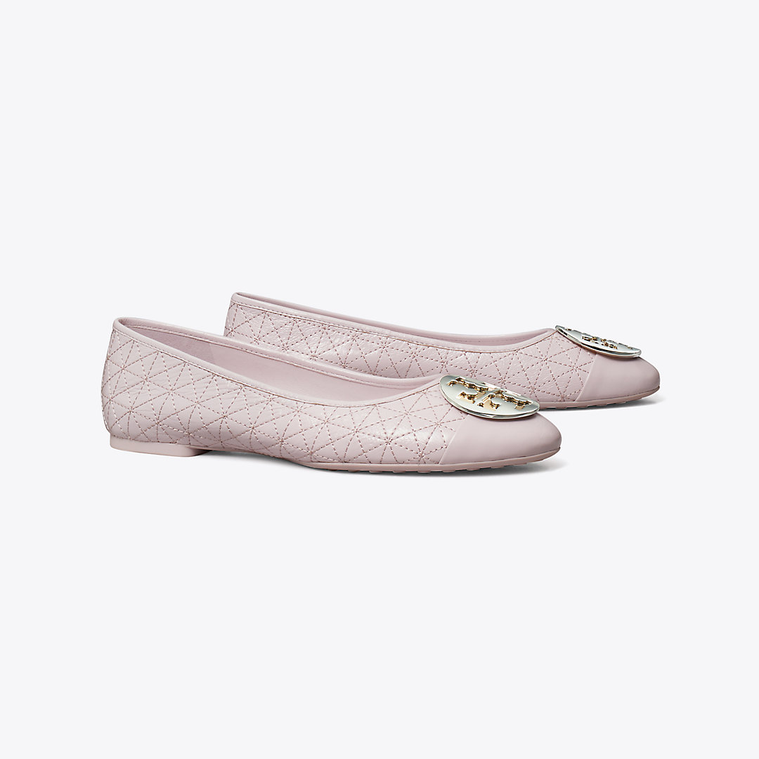 Tory Burch Claire Quilted Ballet In White