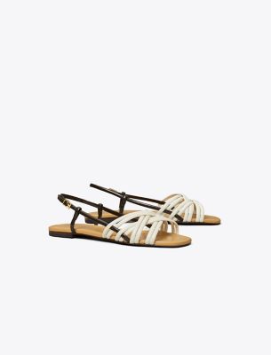 Tory Burch Multi-strap Sandal In New Ivory/coco/ginger Shortbread