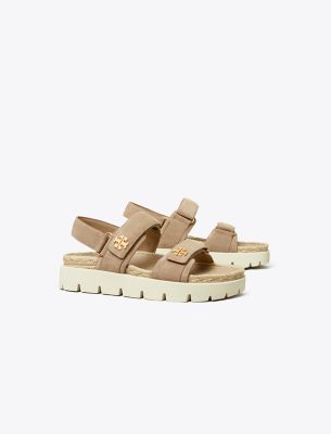 Tory Burch Kira Rope Burch Sandal In Ceramic Taupe