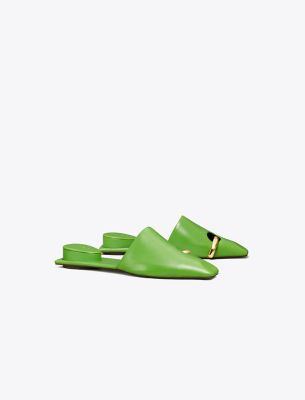 Shop Tory Burch Pierced Mule In Peridot/gold