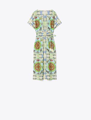 Tory burch printed cotton silk dress sale