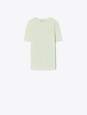 Tory Burch Embroidered Logo T-shirt In Light Dewdrop