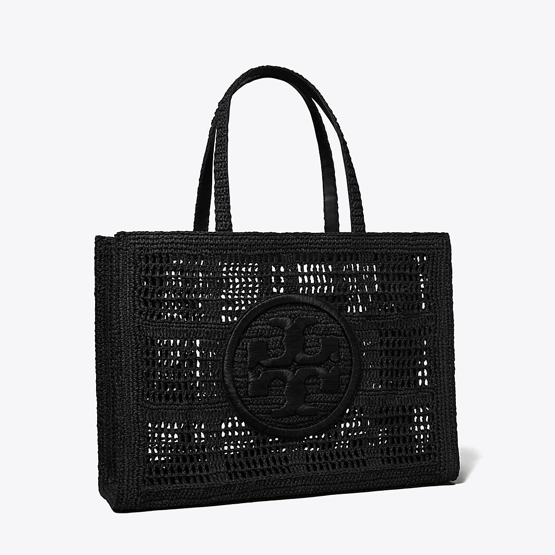 Shop Tory Burch Ella Hand-crocheted Large Tote In Black