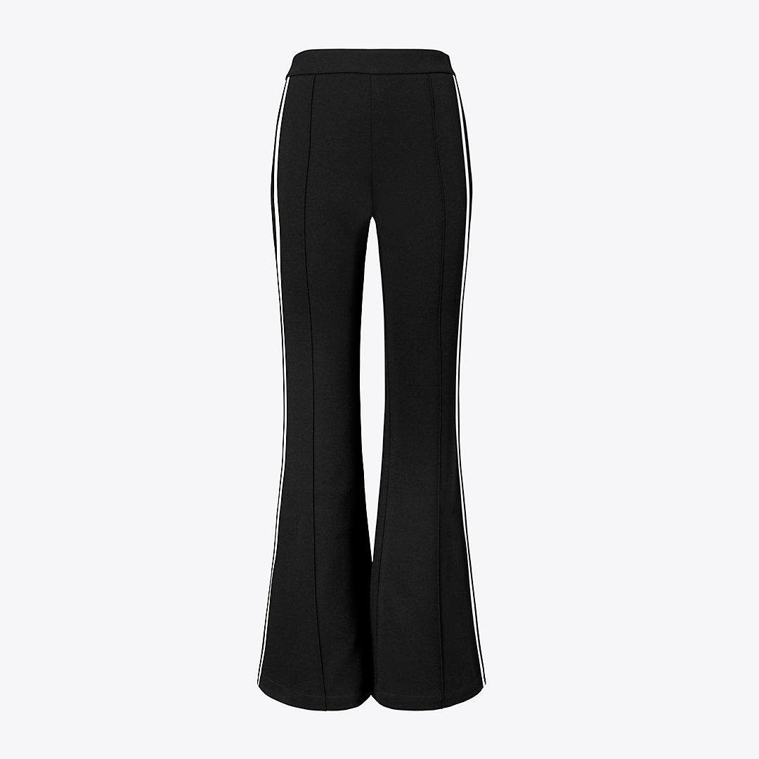Tory Sport Tory Burch Side-striped Flared Pant In Black