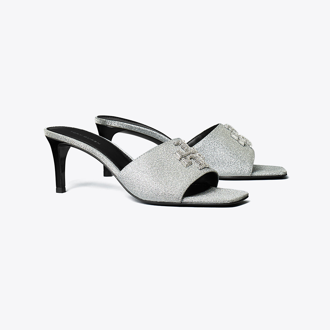 Shop Tory Burch Eleanor Pavé Mule Sandal In Diamond/perfect Black