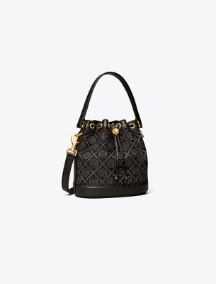 Tory+Burch+T+Monogram+Jacquard+Bucket+Bag+-+Hazelnut for sale