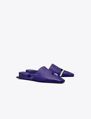 Tory Burch Pierced Mule In Blue