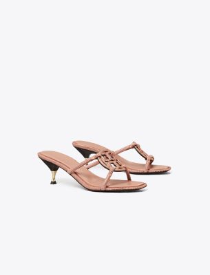 Tory Burch Bombe Miller Pave Kitten-heel Sandals In Malva