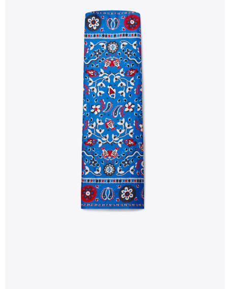 Printed Silk Strapless Dress