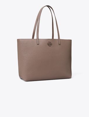 Tory Burch Mcgraw Tote In Silver Maple