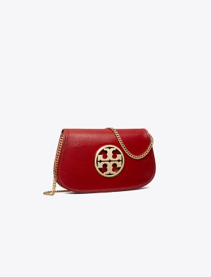 Tory Burch Reva Small Leather Shoulder Bag In Bricklane