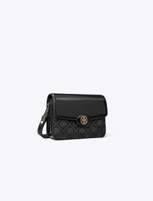 Shop Tory Burch T Monogram Robinson Convertible Shoulder Bag In Black