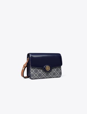 Tory Burch T Monogram Robinson Convertible Shoulder Bag In Tory Navy