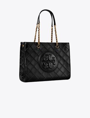 Tory Burch Fleming Soft Chain Tote In Black