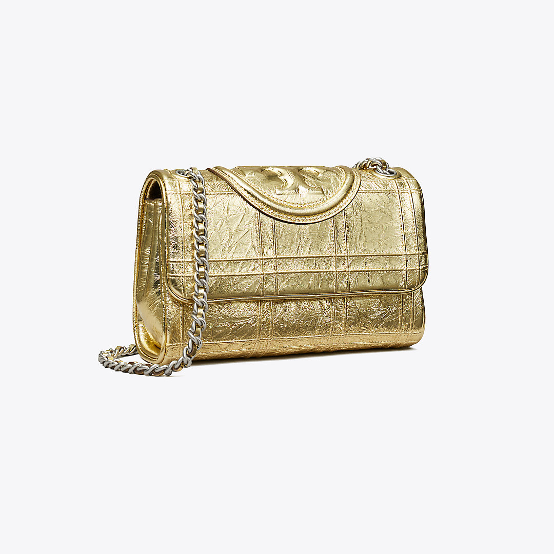 Tory Burch Small Fleming Soft Convertible Shoulder Bag In 18 Kt Gold