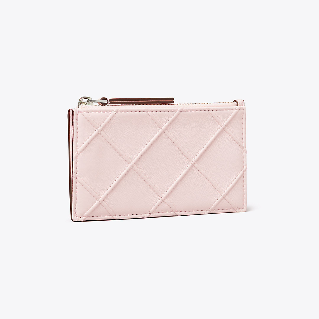 Shop Tory Burch Fleming Soft Zip Card Case In Cotton Candy
