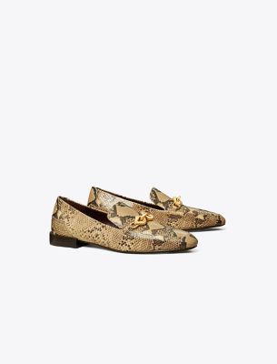 Tory Burch Jessa Snake-effect Leather Loafers In Desert Dusk