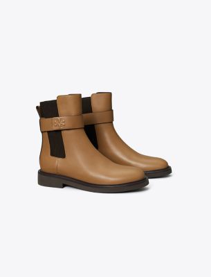 Tory Burch Double-t Chelsea Boot In Almond