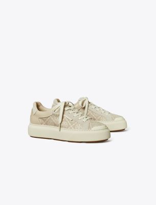 Shop Tory Burch T Monogram Ladybug Sneaker In Birch/new Cream/calcare