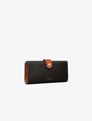 Tory Burch Colorblock Long Wallet In Black Multi