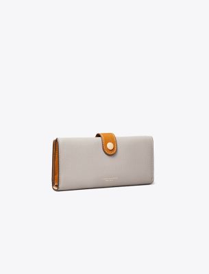 Tory Burch Colorblock Long Wallet In Bay Gray Multi