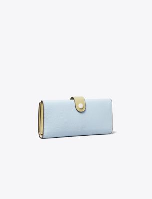 Tory Burch Colorblock Long Wallet In Blue