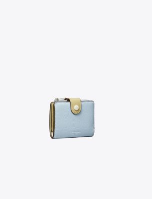 Tory Burch Colorblock Bi-fold Wallet In Pale Blue Multi