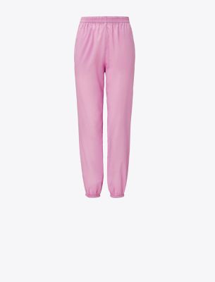 Tory Burch Cropped Cotton Trousers In Mallow Pink