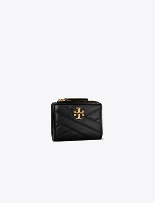 Shop Tory Burch Kira Chevron Bi-fold Wallet In Black