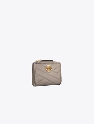 Tory Burch Kira Chevron Bi-fold Wallet In Gray Heron